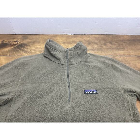 Patagonia Sweater Mens Small Olive Green 1/4 Zip Fleece Outdoor - Picture 3 of 10